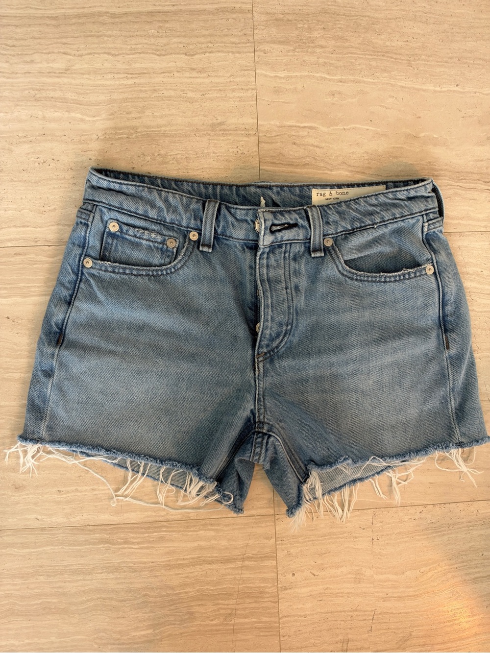Rag & Bone Dre Low Rise Denim Shorts - Sz 25